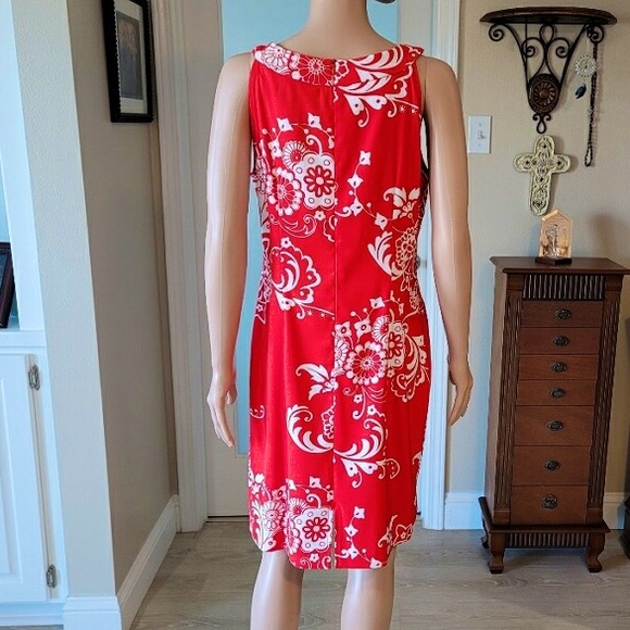 White and Red Printed Dress - Picture 2 of 2